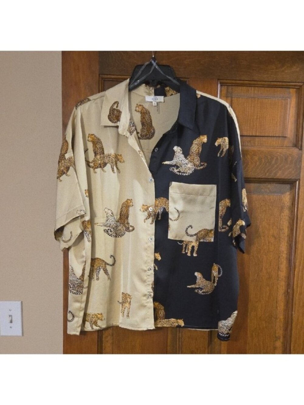 Leopard Print Button-Up Shirt